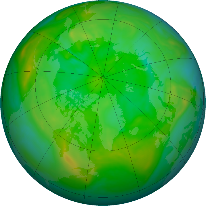 Arctic ozone map for 07 July 2007